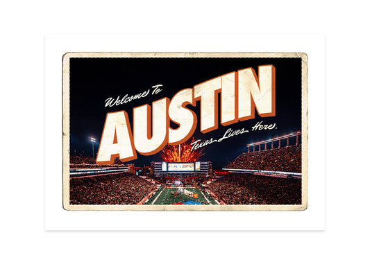 Stadium Fireworks Postcard